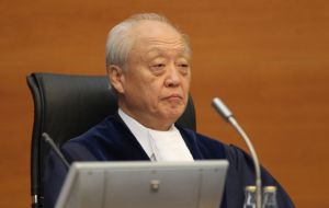 Law of the Sea president Judge Shunji Yanai of Japan reads the ruling  