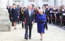 William Hague and HM Queen Elizabeth arrive at the Foreign Office