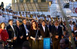 The Argentine president remembers the Falklands dispute in her first 2013 speech (Photo Telam)