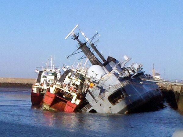 Cannibalized Falklands War Argentine Destroyer Sinking In