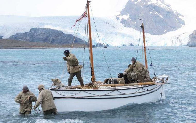 The team lands in South Georgia - leg one of their expedition to Antarctica