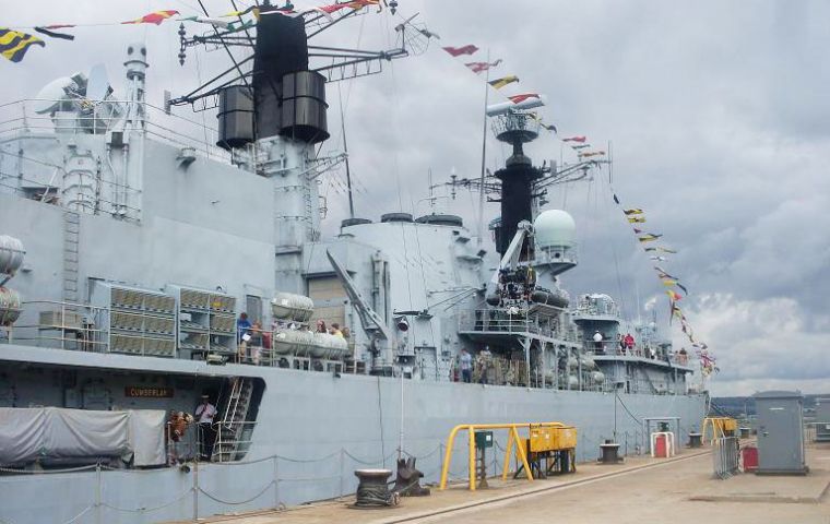 HMS Cumberland docked in Southampton 