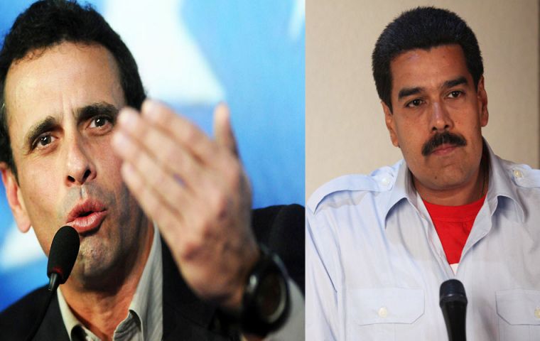 Polls show Capriles trailing acting president Maduro by a wide margin 
