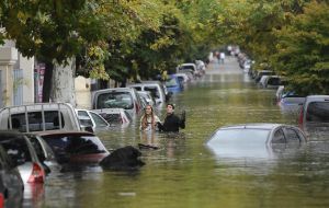 In the most affected areas flash floods reached over a metre fifty