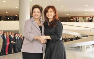 Dilma Rousseff and Cristina Fernandez are scheduled to hold a meeting to address “trade differences” 