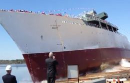 USNS Maury was launched at the VT Halter shipyard in Moss Point 