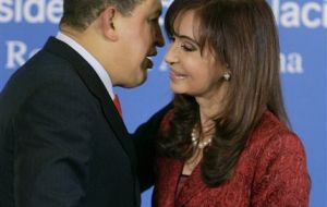 “My eternal gratitude to my dear friend and partner Hugo Chávez”, said Cristina Fernandez 