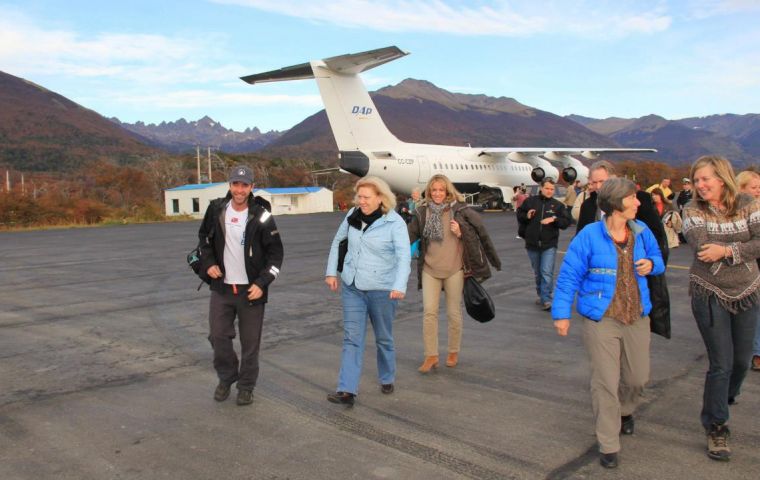 The IAATO delegates arrive in Puerto Williams (Photo: DAP Group)