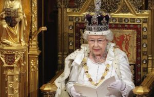 The Queen addresses Parliament at the House of Lords ceremony 