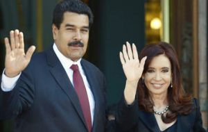 Cristina Fernandez and Nicolas Maduro  