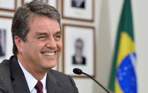 The Brazilian diplomat officially takes the post from Lamy next September 