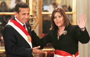 President Humala takes the oath of Foreign minister Eda Rivas