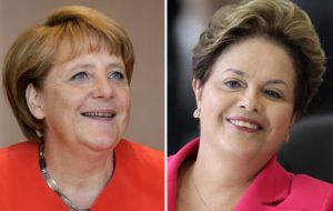 Angela Merkel and  Dilma Rousseff 