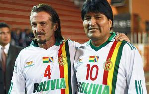 The Hollywood actor and Evo Morales not so long ago 