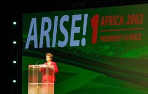 President Rousseff made the announcement at the African Union fiftieth anniversary 