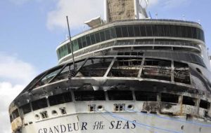 The vessel caught fire and was re-routed to Freeport, Bahamas  (Photo: Reuters)