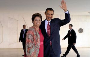 President Obama during his visit at Planalto (Photo file)