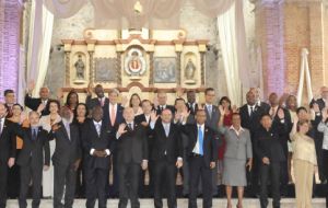 End of the general assembly ceremony in Antigua 