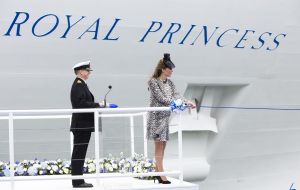 “I name this ship Royal Princess. May God bless her and all who sail in her”
