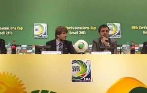 FIFA spokesman Pekka Odriozola (L) anticipates the Confederations Cup will be a great success
