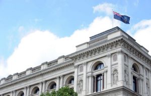 Foreign Office flying the Falklands’ colours on 14 June, Liberation Day from the Argentine April 1982 military invasion 