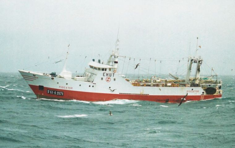 The fishing vessel Piscator (IMO: 8801163) is sailing to Pto. Madryn