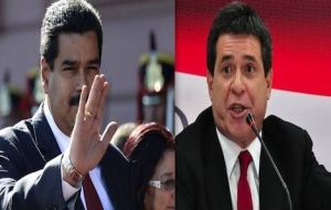 Venezuelan leader Nicolas Maduro and President elect Horacio Cartes 