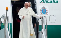 Pope Francis arrives at Rio do Janeiro