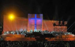 The mass at the huge stage was led by Rio’s Archbishop Orani Joao Tempesta 