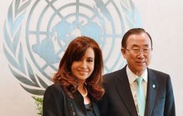 Ban Ki-moon with Cristina: ‘UK said no to Falklands sovereignty discussions’  