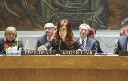 President Cristina Fernandez takes the dispute to the Security Council