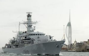 HMS Richmond leaving HMNB Portsmouth for a routine seven-month Atlantic Patrol Tasking. (Pic: RN)