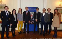 The nine new Argentine scholars with Chargé d’Affaires Richard Barlow 
