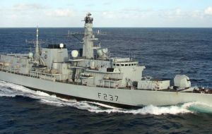 HMS Westminster sailed into Gibraltar accompanied by two RFA support vessels