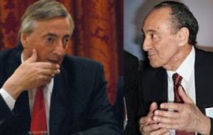 Ex President Nestor Kirchner with Clarin group CEO Héctor Magnetto 