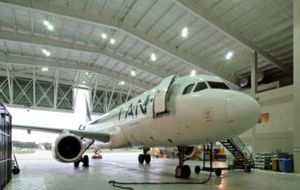 The disputed Lan Argentina hangar in Aeroparque