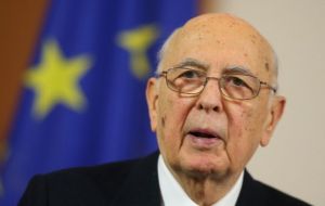 Napolitano recalled Italy’s deep admiration for the return of democracy in Chile 