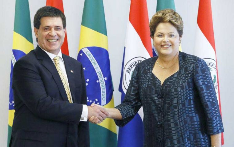 The Paraguayan president with Dilma Rousseff 