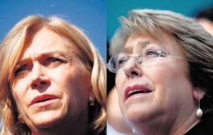 Opposition candidate Matthei  and Ms Bachelet support Piñera’s decision