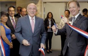 Paraguay’s Eloizaga and Swire during the ribbon cutting ceremony