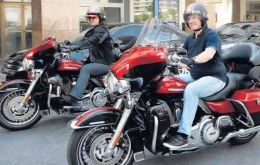 The red colour Harley-Davidson motorbike model Electra Glide Ultra which made headlines in Brazil 