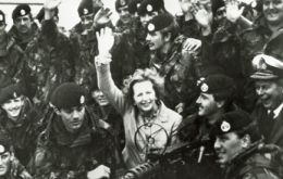 Margaret Thatcher is revered as the Liberator of the Falklands 