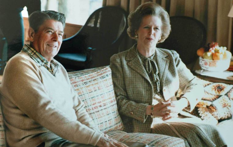 The Iron Lady with former president Ronald Reagan