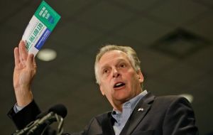 In Virginia Terry McAuliffe narrowly beat a Republican to become governor of a pivotal presidential swing state