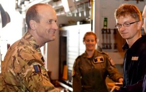 HMS Richmond has had the pleasure of welcoming onboard Commander British Forces as she carries out her South Atlantic Patrol Tasking (Pic RN)