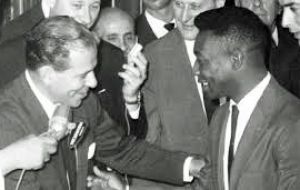 Jango Goulart, receiving the Brazilian team which conquered the 1962 World Cup with Pelé  