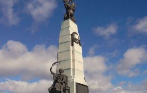 The Battle of the Falklands monument in Stanley 