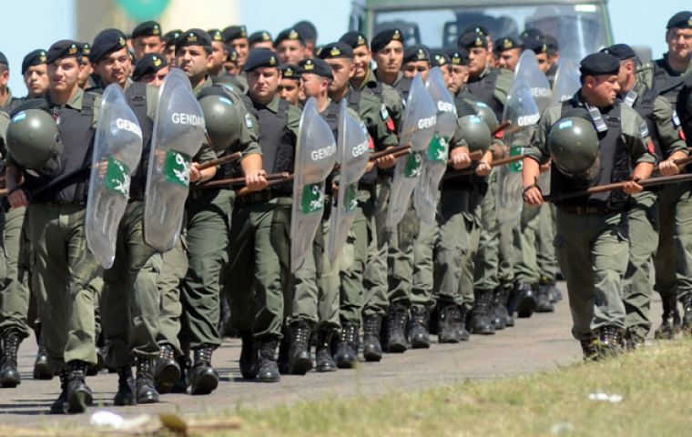 Capitanich has already sent gendarmerie forces to Santa Fe, Cordoba and Catamarca 