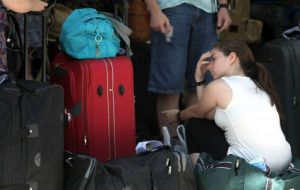 The baggage handlers were protesting by slowing luggage transfers to a trickle.