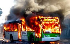 The twelve homicides on the same night were followed by the torching of three buses and a private car 